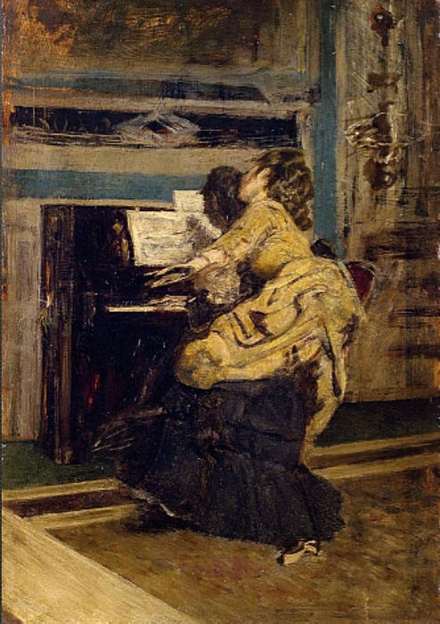 Wikioo.org - The Encyclopedia of Fine Arts - Painting, Artwork by Giovanni Boldini - Gentleman at the piano