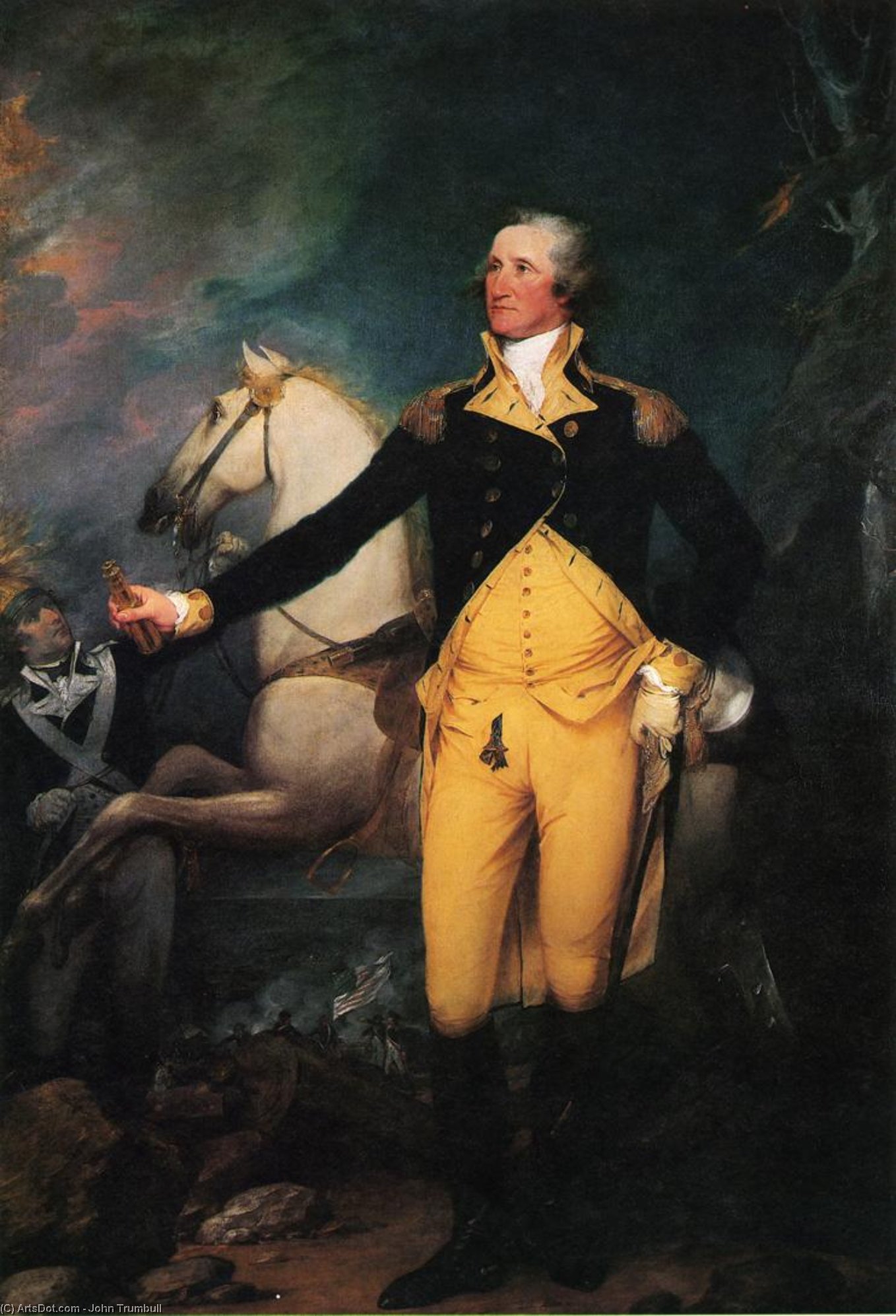 Wikioo.org – L'Enciclopedia delle Belle Arti - Pittura, Opere di John Trumbull - Giorgio Washington prima del battaglia di Trenton