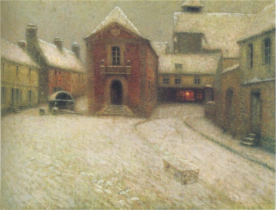 WikiOO.org - 백과 사전 - 회화, 삽화 Henri Eugène Augustin Le Sidaner - Gerberoy in the snow