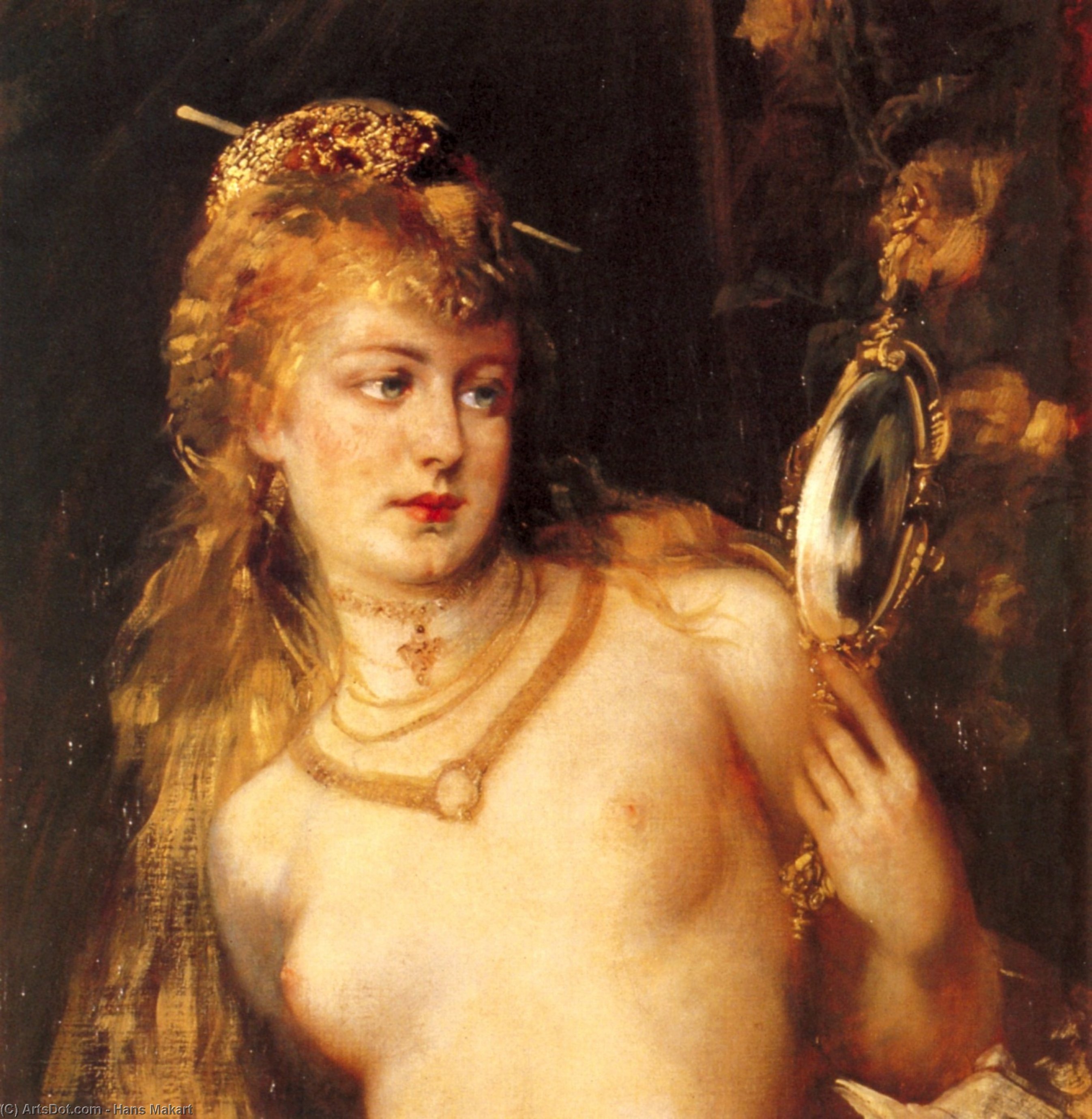 WikiOO.org - Encyclopedia of Fine Arts - Maleri, Artwork Hans Makart - Gesicht (Detail)