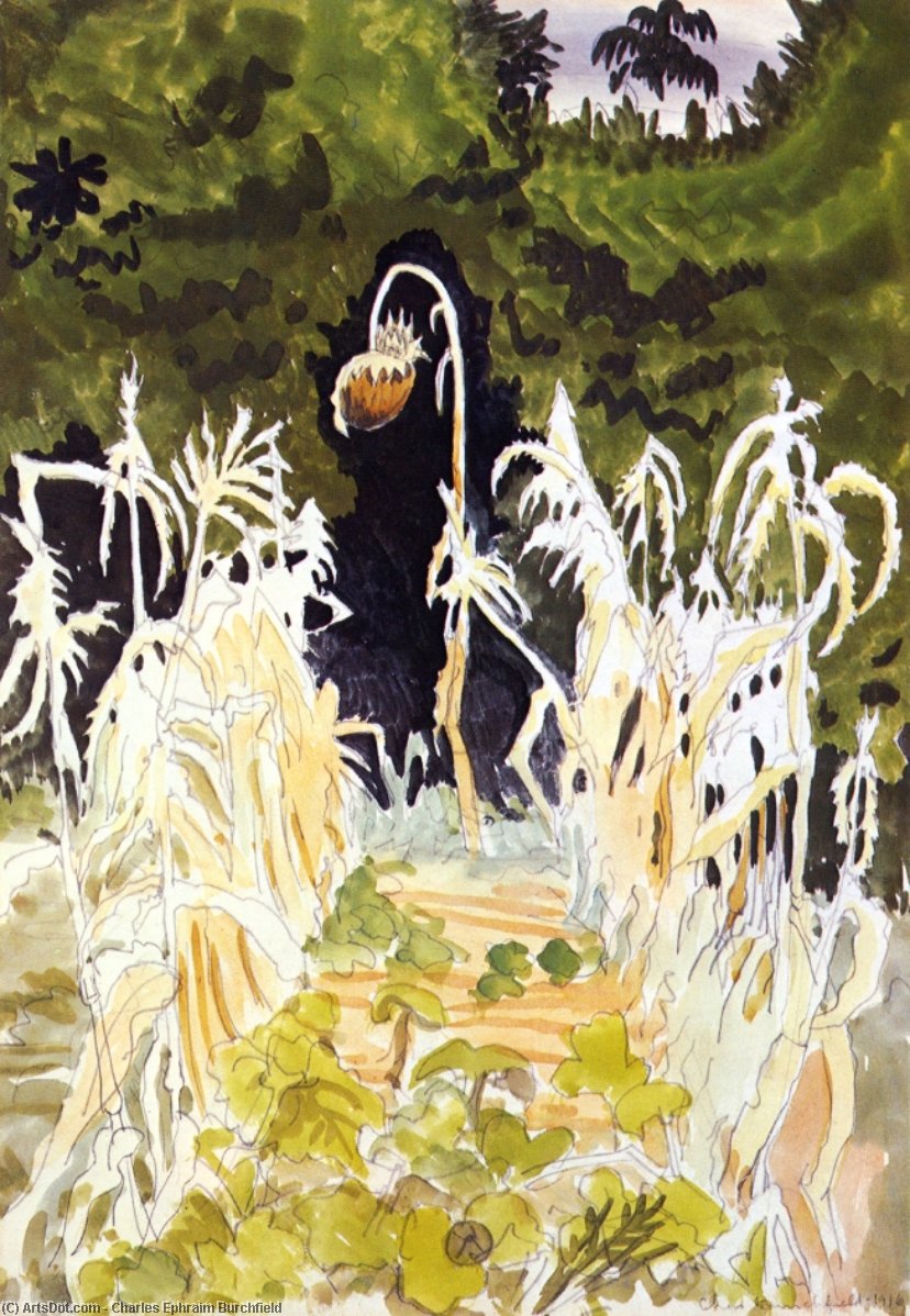 WikiOO.org - אנציקלופדיה לאמנויות יפות - ציור, יצירות אמנות Charles Ephraim Burchfield - Ghost Plants