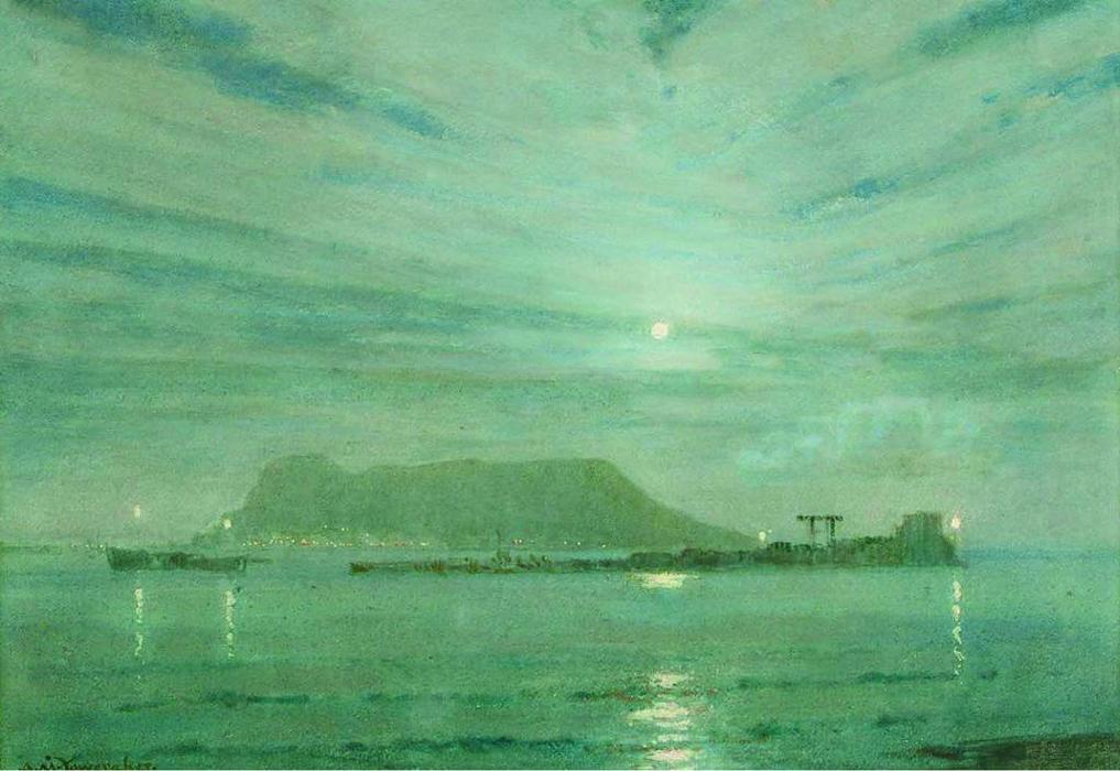 WikiOO.org - Enciclopedia of Fine Arts - Pictura, lucrări de artă Albert Moulton Foweraker - Gibraltar from Algeciras