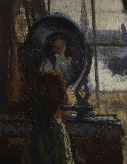 Wikioo.org - The Encyclopedia of Fine Arts - Painting, Artwork by Walter Richard Sickert - Girl at a Looking Glass, Little Rachel
