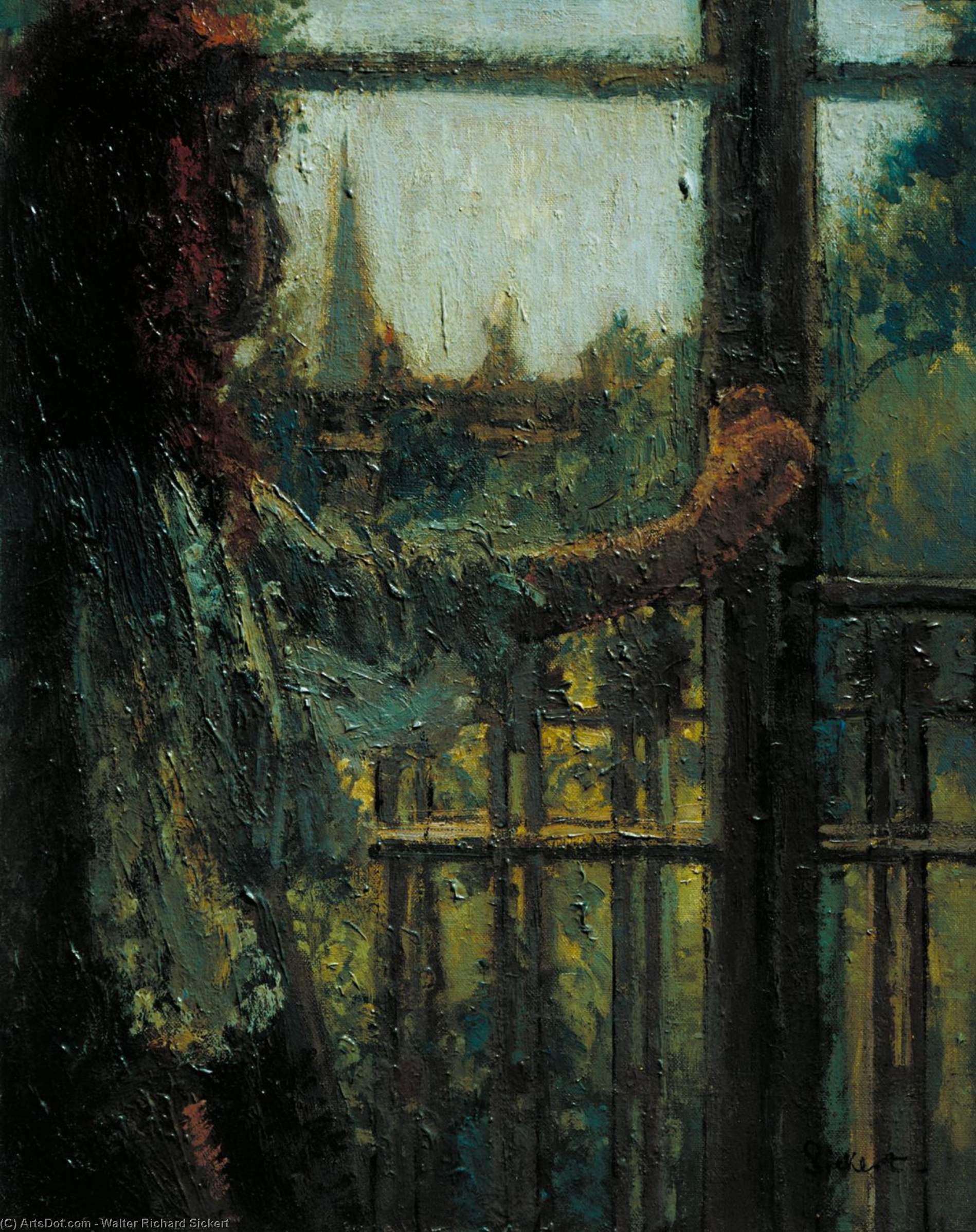 Wikioo.org - The Encyclopedia of Fine Arts - Painting, Artwork by Walter Richard Sickert - Girl at a Window, Little Rachel