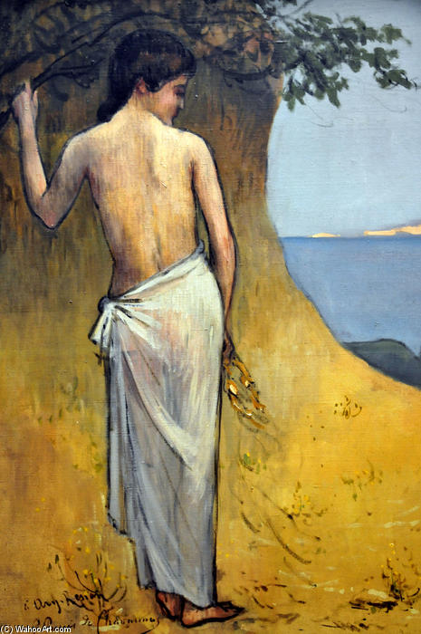 Wikioo.org - The Encyclopedia of Fine Arts - Painting, Artwork by Pierre Puvis De Chavannes - Girl by the Sea