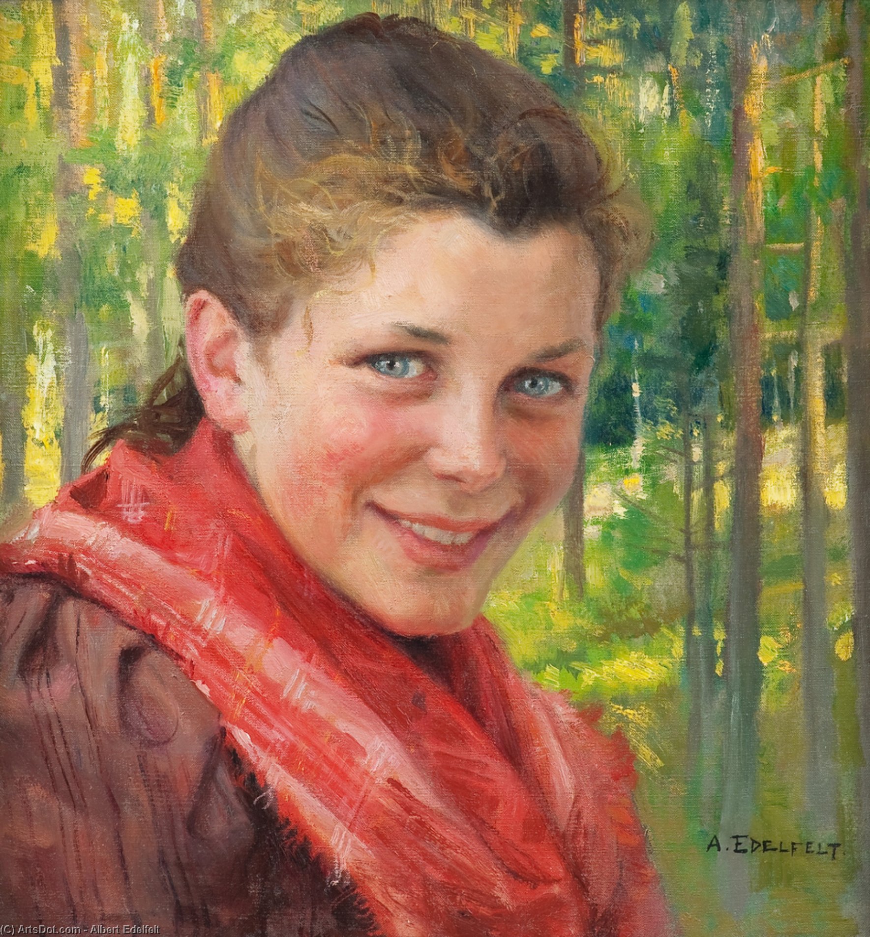 Wikioo.org - สารานุกรมวิจิตรศิลป์ - จิตรกรรม Albert Edelfelt - Girl from Porvoo