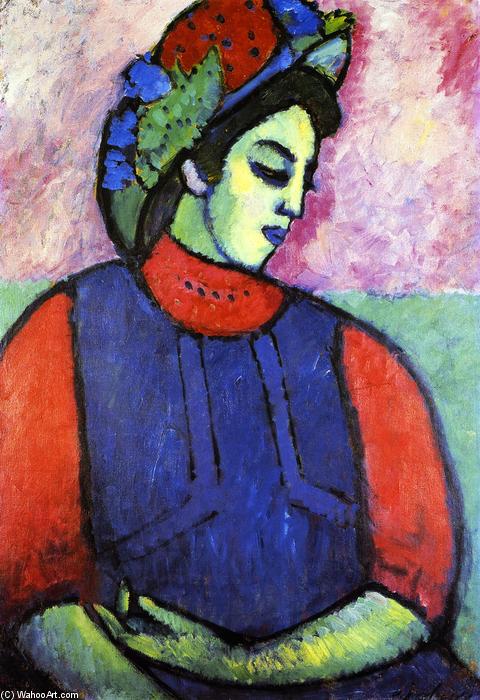 Wikioo.org - The Encyclopedia of Fine Arts - Painting, Artwork by Alexej Georgewitsch Von Jawlensky - Girl in Grey Apron