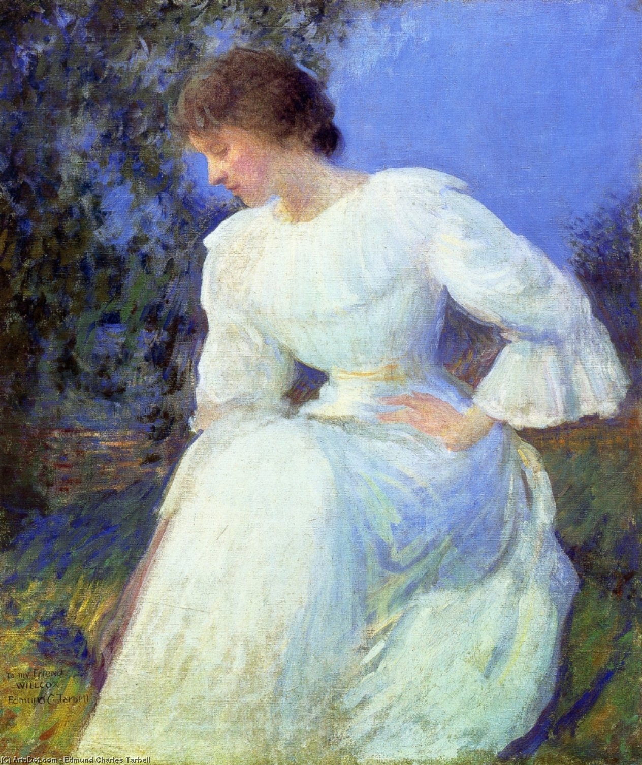 Wikioo.org - The Encyclopedia of Fine Arts - Painting, Artwork by Edmund Charles Tarbell - Girl in White