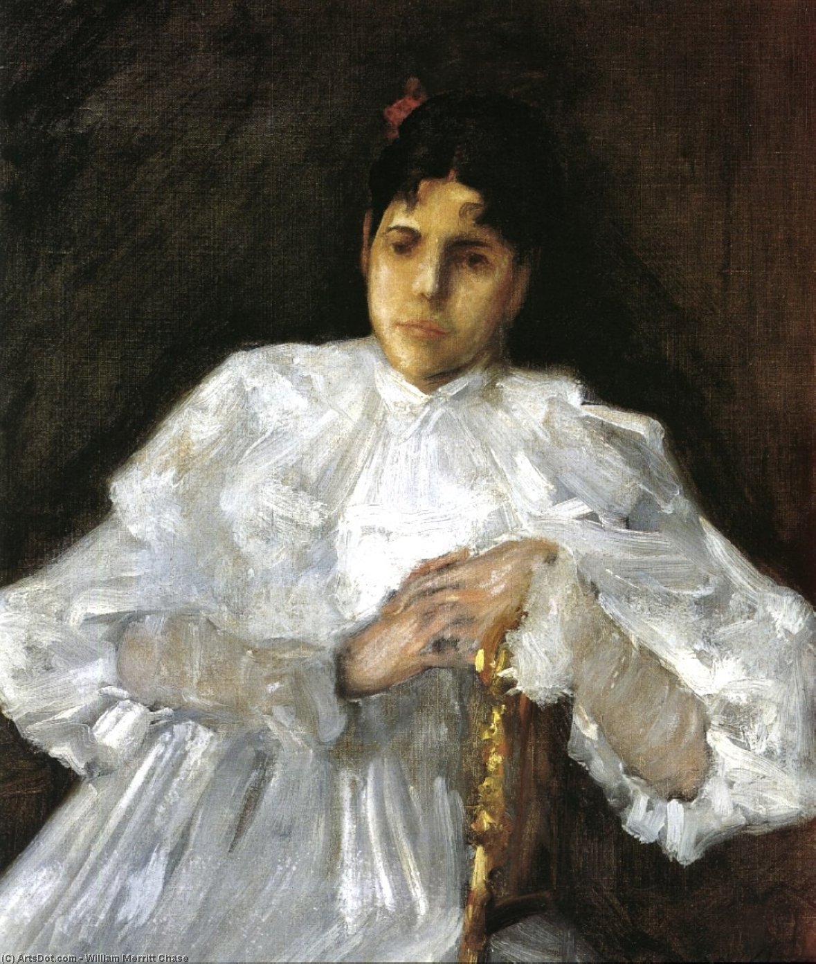 Wikioo.org - The Encyclopedia of Fine Arts - Painting, Artwork by William Merritt Chase - Girl in White