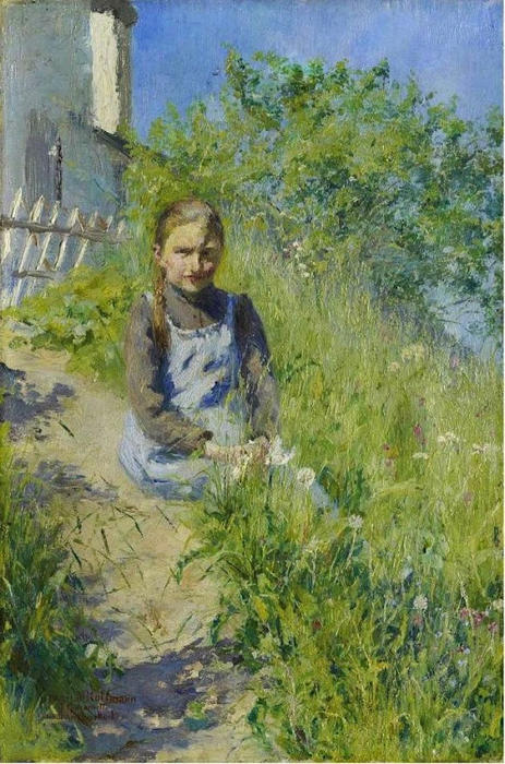 Wikioo.org - The Encyclopedia of Fine Arts - Painting, Artwork by Giovanni Giacometti - Girl on the roadside