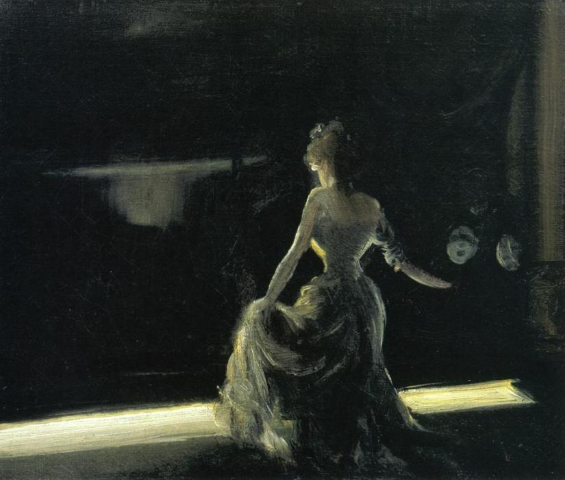 WikiOO.org - Encyclopedia of Fine Arts - Maleri, Artwork Everett Shinn - Girl on Stage