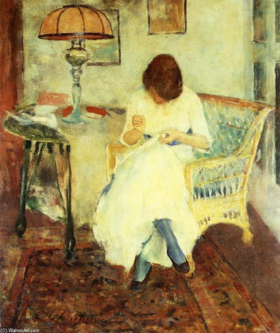 Wikioo.org - The Encyclopedia of Fine Arts - Painting, Artwork by Charles Webster Hawthorne - Girl Sewing
