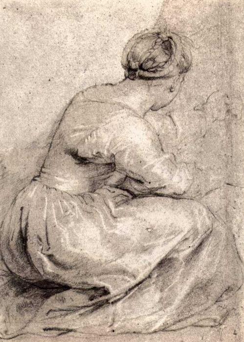 WikiOO.org - אנציקלופדיה לאמנויות יפות - ציור, יצירות אמנות Peter Paul Rubens - The Girl Squatted Down