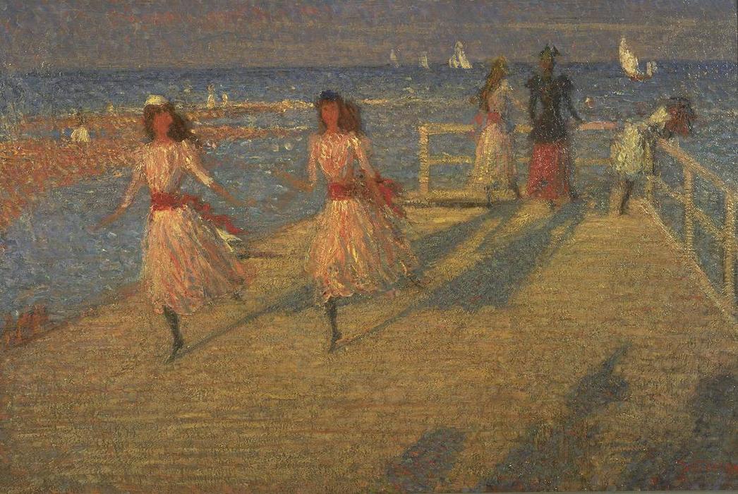 WikiOO.org - Encyclopedia of Fine Arts - Maalaus, taideteos Philip Wilson Steer - Girls Running, Walberswick