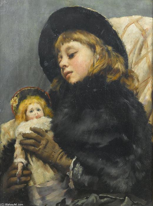 WikiOO.org - Encyclopedia of Fine Arts - Maalaus, taideteos Thomas Benjamin Kennington - Girl with doll