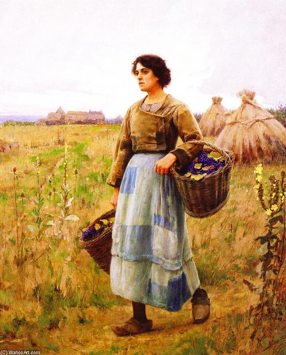 WikiOO.org - Encyclopedia of Fine Arts - Målning, konstverk Charles Sprague Pearce - Girl with Grape Baskets