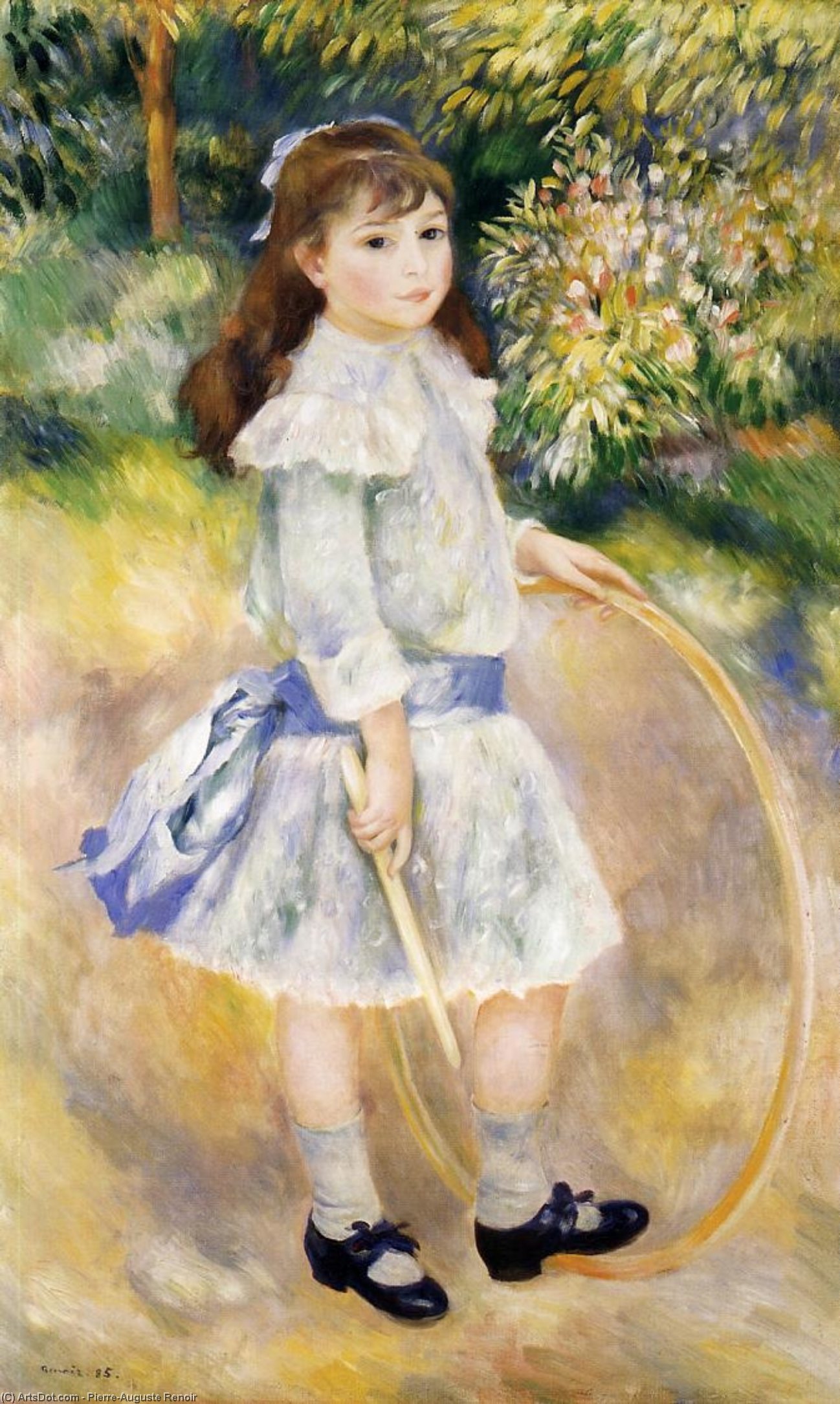Wikoo.org - موسوعة الفنون الجميلة - اللوحة، العمل الفني Pierre-Auguste Renoir - Girl with a Hoop