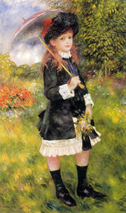 Wikioo.org - The Encyclopedia of Fine Arts - Painting, Artwork by Pierre-Auguste Renoir - Girl with a Parasol (also known as Aline Nunes)