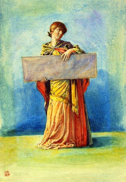WikiOO.org - Encyclopedia of Fine Arts - Malba, Artwork John La Farge - Girl with Tablet