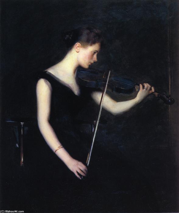 Wikioo.org - The Encyclopedia of Fine Arts - Painting, Artwork by Edmund Charles Tarbell - Girl with Violin (also known as The Violinist)