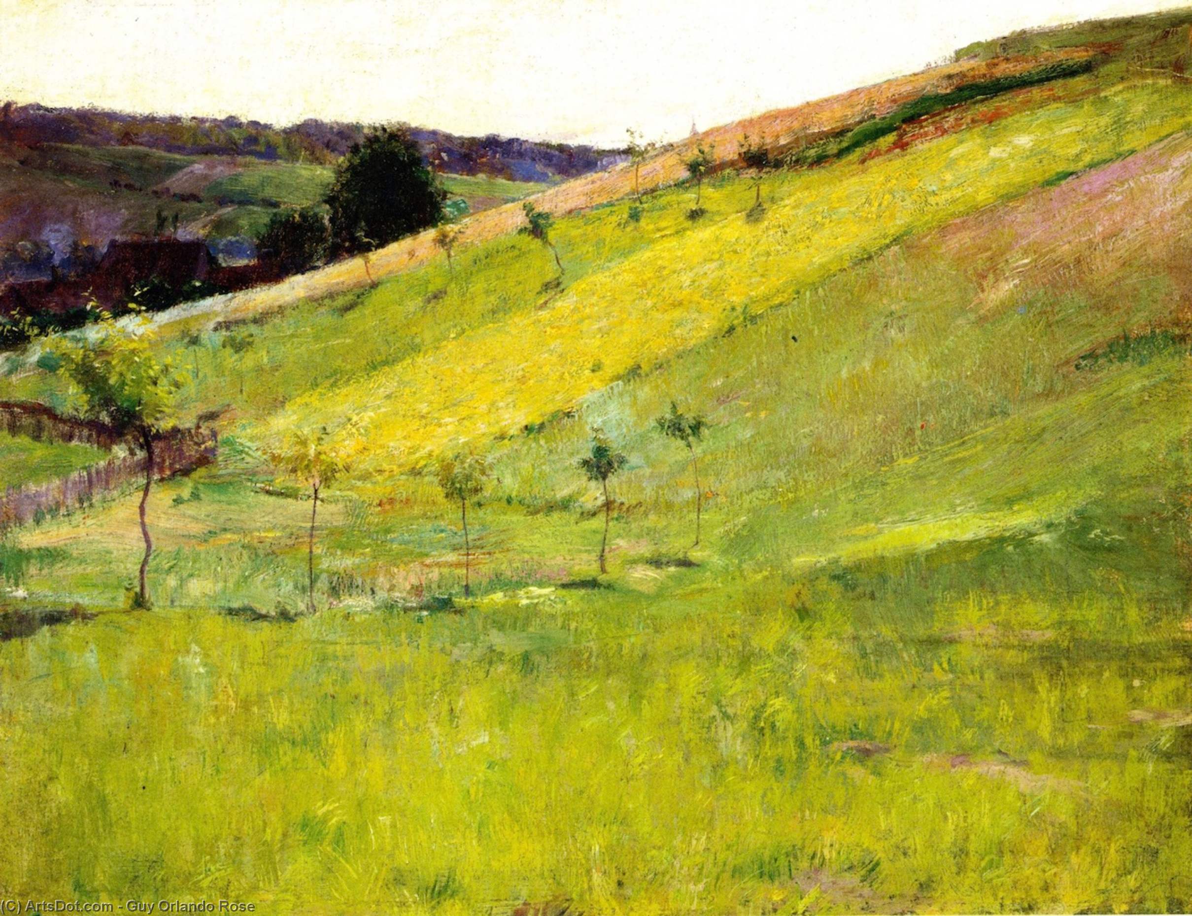 Wikioo.org - The Encyclopedia of Fine Arts - Painting, Artwork by Guy Orlando Rose - Giverny Hillside