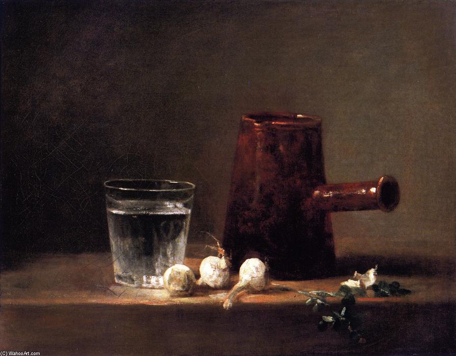 WikiOO.org - Encyclopedia of Fine Arts - Maleri, Artwork Jean-Baptiste Simeon Chardin - Glass of Water and Coffee Pot