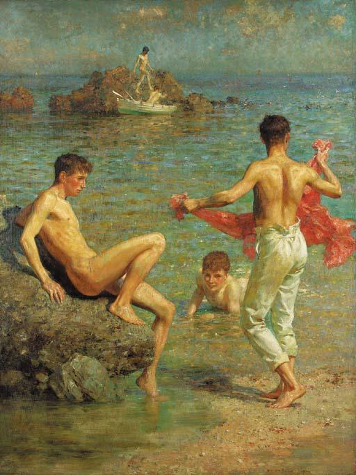 Wikioo.org - The Encyclopedia of Fine Arts - Painting, Artwork by Henry Scott Tuke - Gleaming waters