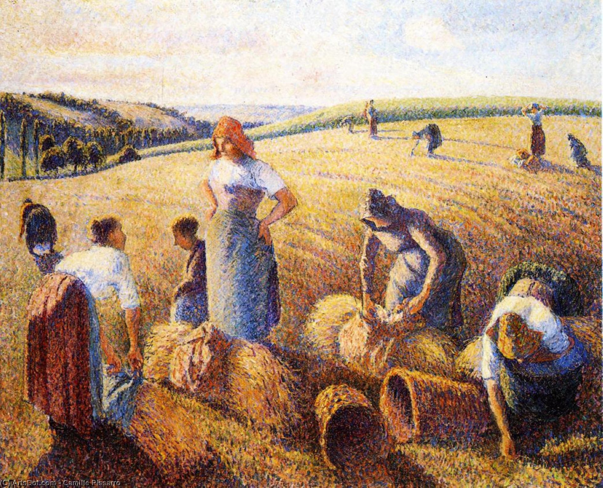 Wikioo.org - The Encyclopedia of Fine Arts - Painting, Artwork by Camille Pissarro - Gleaners