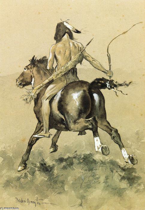 Wikioo.org - The Encyclopedia of Fine Arts - Painting, Artwork by Frederic Remington - Going to the Buffalo Hunt