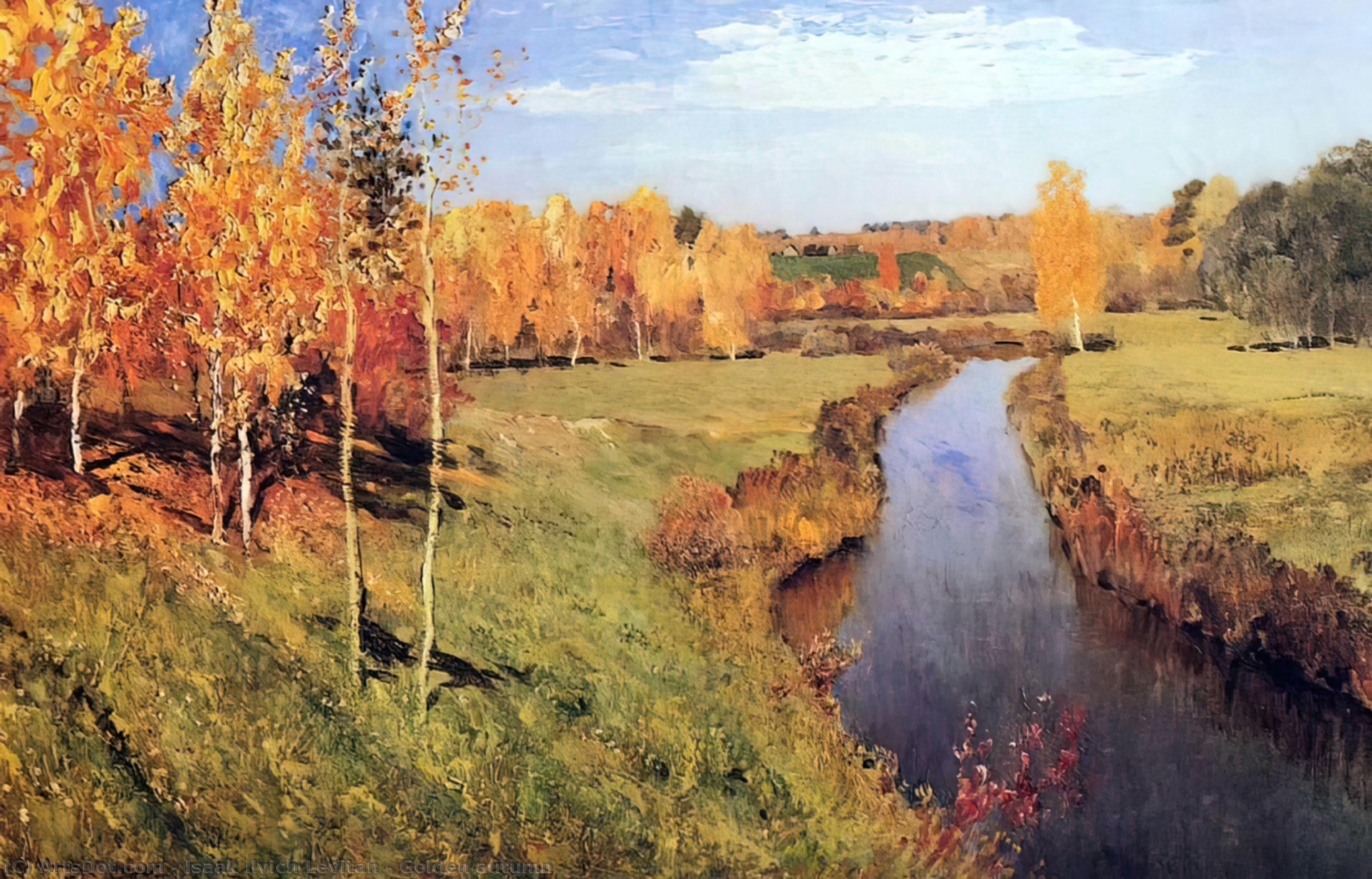 Wikioo.org - The Encyclopedia of Fine Arts - Painting, Artwork by Isaak Ilyich Levitan - Golden autumn