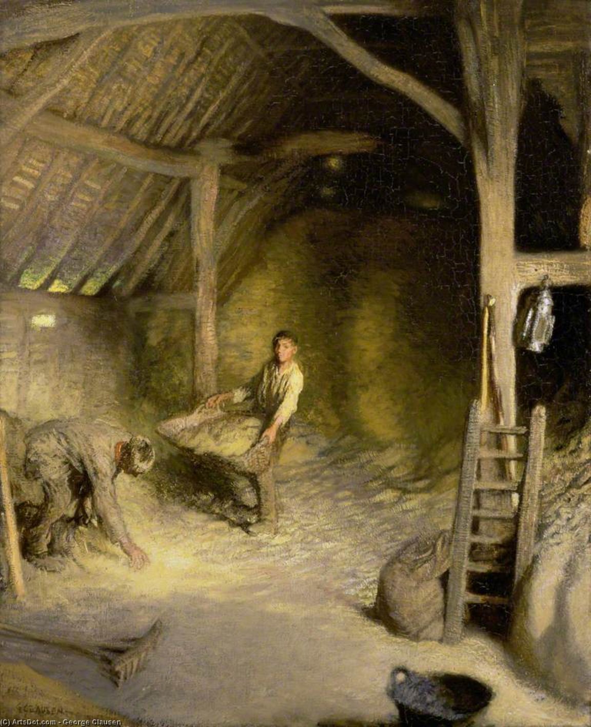 Wikioo.org - The Encyclopedia of Fine Arts - Painting, Artwork by George Clausen - The Golden Barn