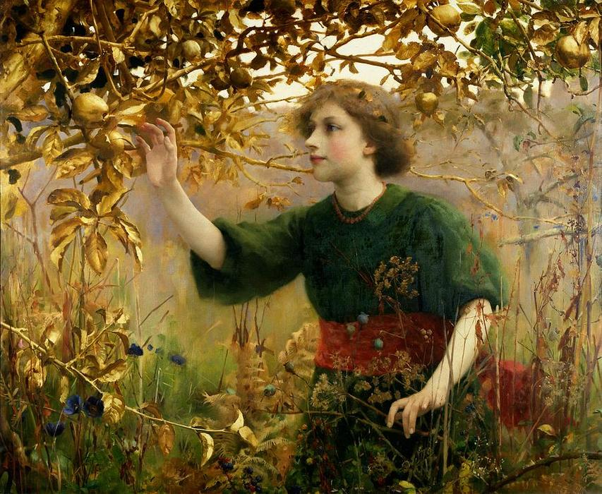 WikiOO.org - Enciklopedija dailės - Tapyba, meno kuriniai Thomas Cooper Gotch - A Golden Dream