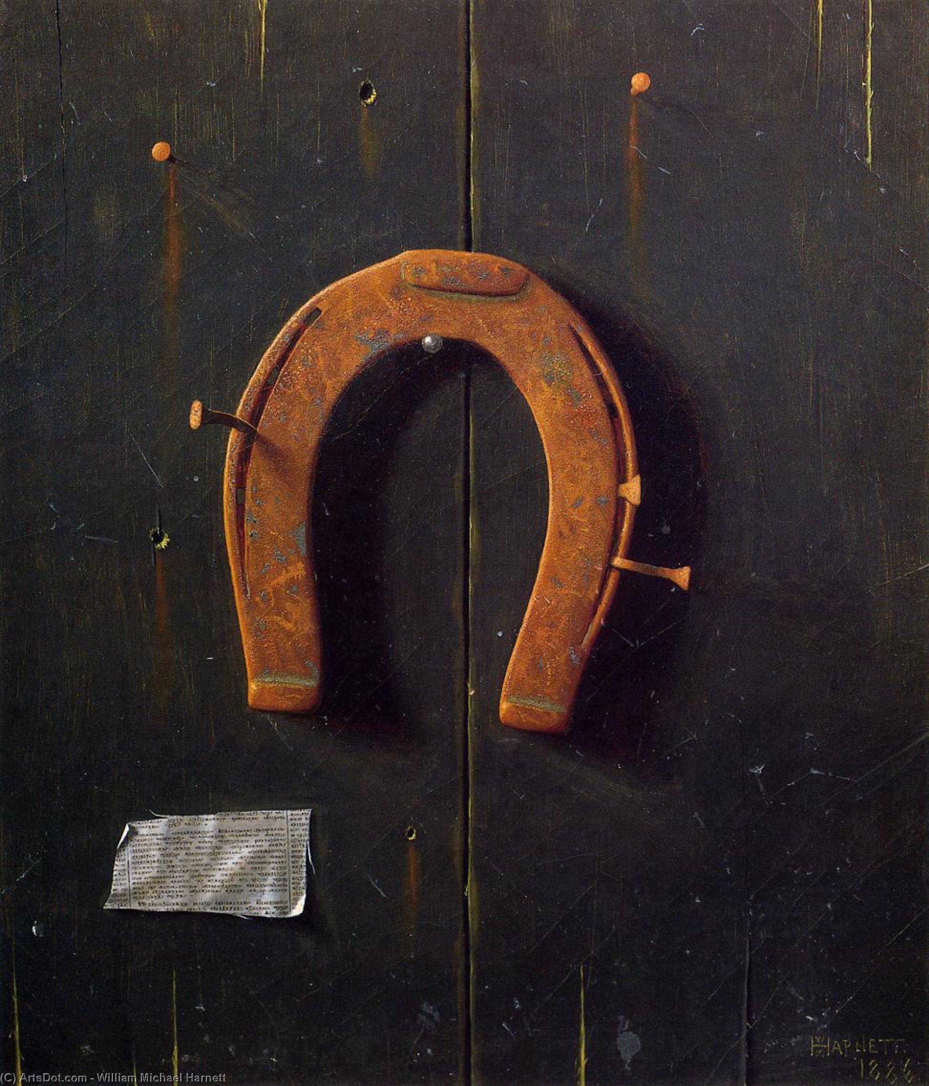 Wikioo.org - The Encyclopedia of Fine Arts - Painting, Artwork by William Michael Harnett - The Golden Horseshoe