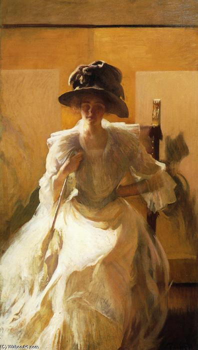 Wikioo.org - The Encyclopedia of Fine Arts - Painting, Artwork by Edmund Charles Tarbell - The Golden Screen