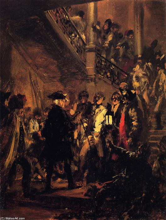 Wikioo.org - The Encyclopedia of Fine Arts - Painting, Artwork by Adolph Menzel - Good Evening, Gentlemen! (sketch) (also known as Frederick the Great at Lissa)