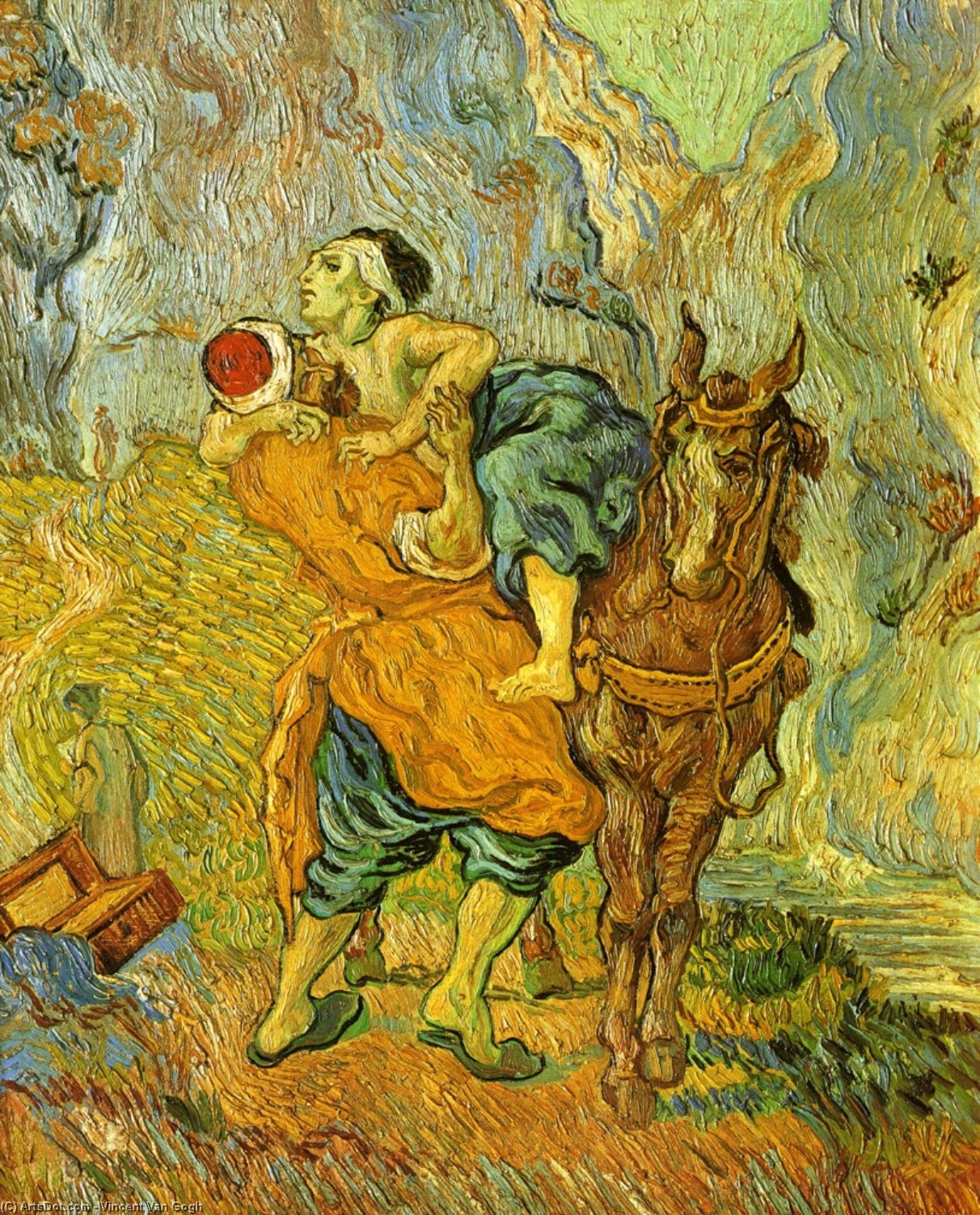 Wikioo.org – La Enciclopedia de las Bellas Artes - Pintura, Obras de arte de Vincent Van Gogh - el buen samaritano ( después de delacroix )