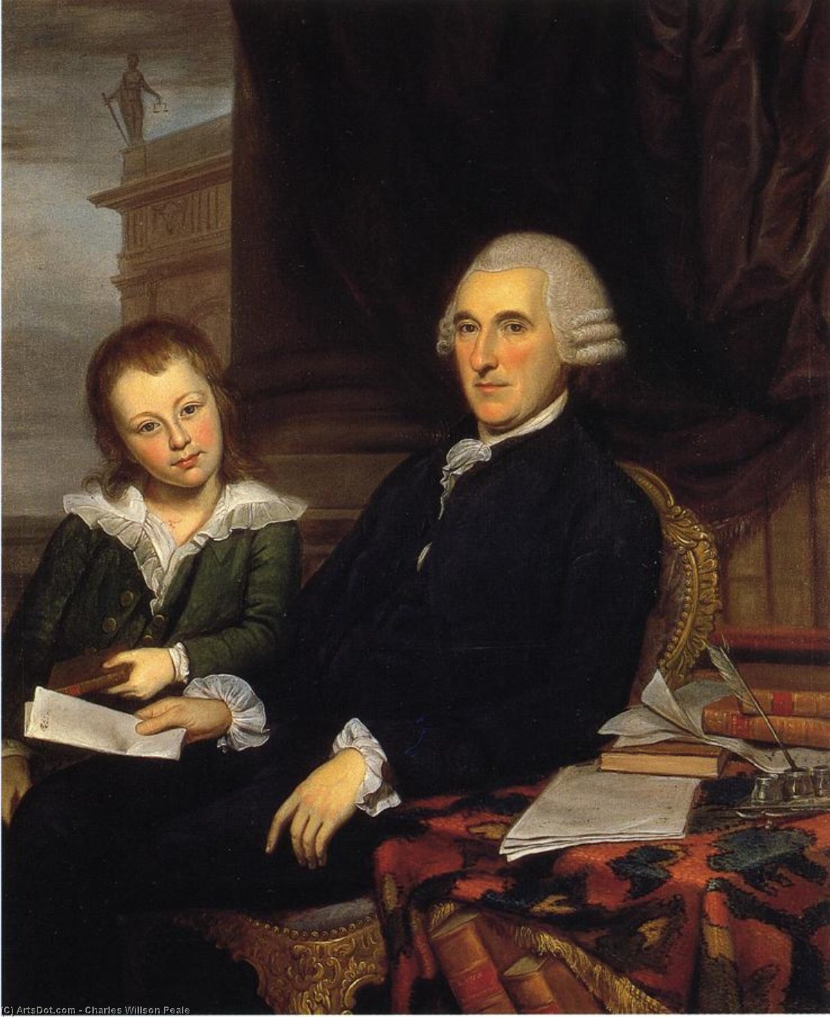 Wikioo.org - The Encyclopedia of Fine Arts - Painting, Artwork by Charles Willson Peale - Governor Thomas McKean and His Son, Thomas, Jr.