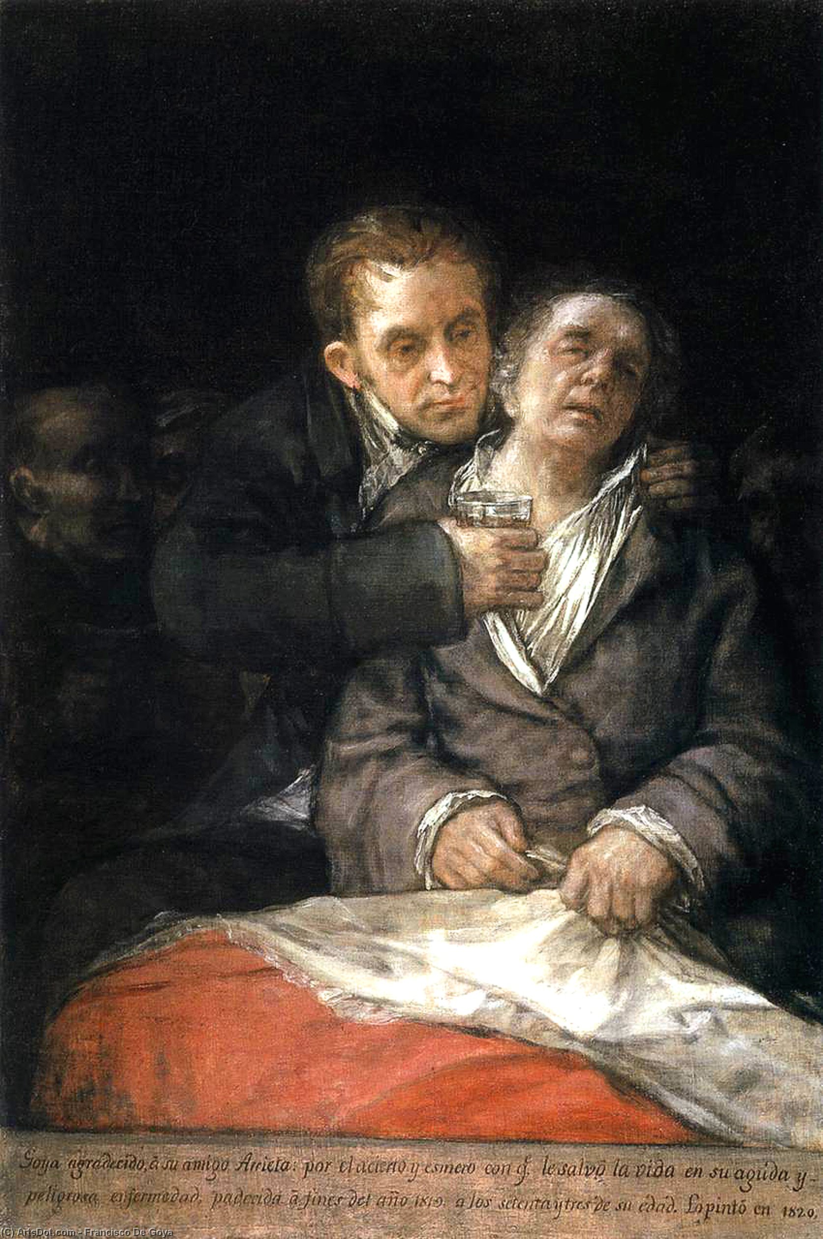 Wikioo.org - The Encyclopedia of Fine Arts - Painting, Artwork by Francisco De Goya - Goya Attended by Doctor Arrieta