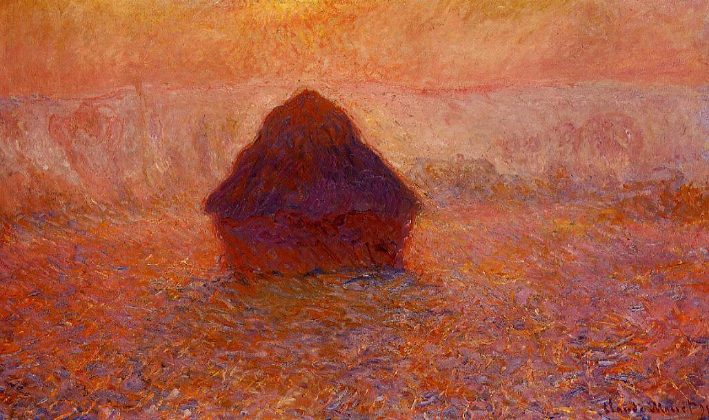 Wikioo.org - The Encyclopedia of Fine Arts - Painting, Artwork by Claude Monet - Grainstack, Sun in the Mist