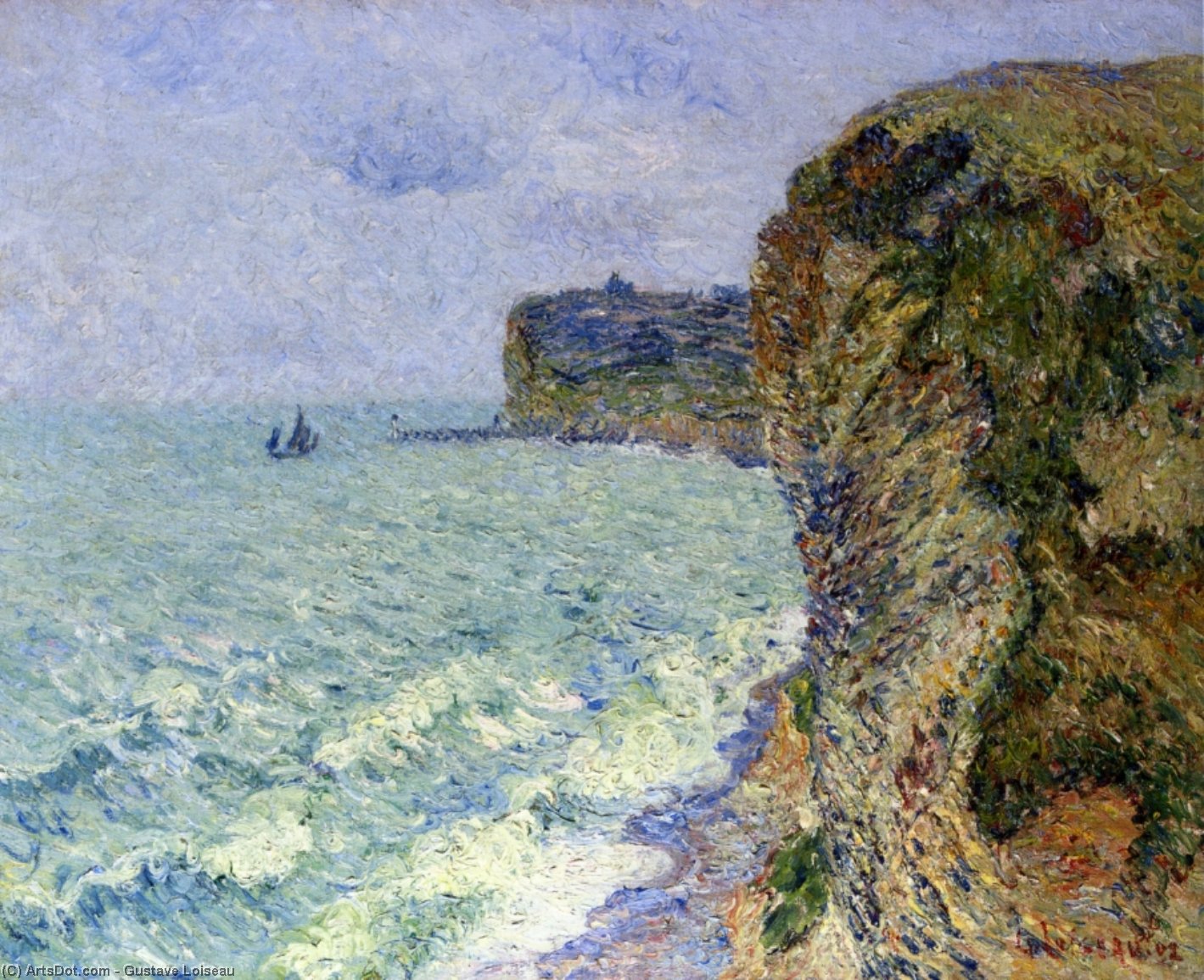 WikiOO.org - Encyclopedia of Fine Arts - Maľba, Artwork Gustave Loiseau - Grainville Cliff near Fecamp