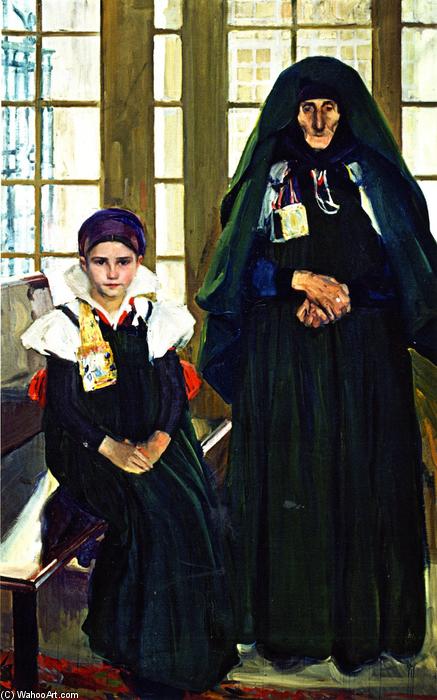 Wikioo.org - The Encyclopedia of Fine Arts - Painting, Artwork by Joaquin Sorolla Y Bastida - Grandmother and Granddaughter from the Anso Valley