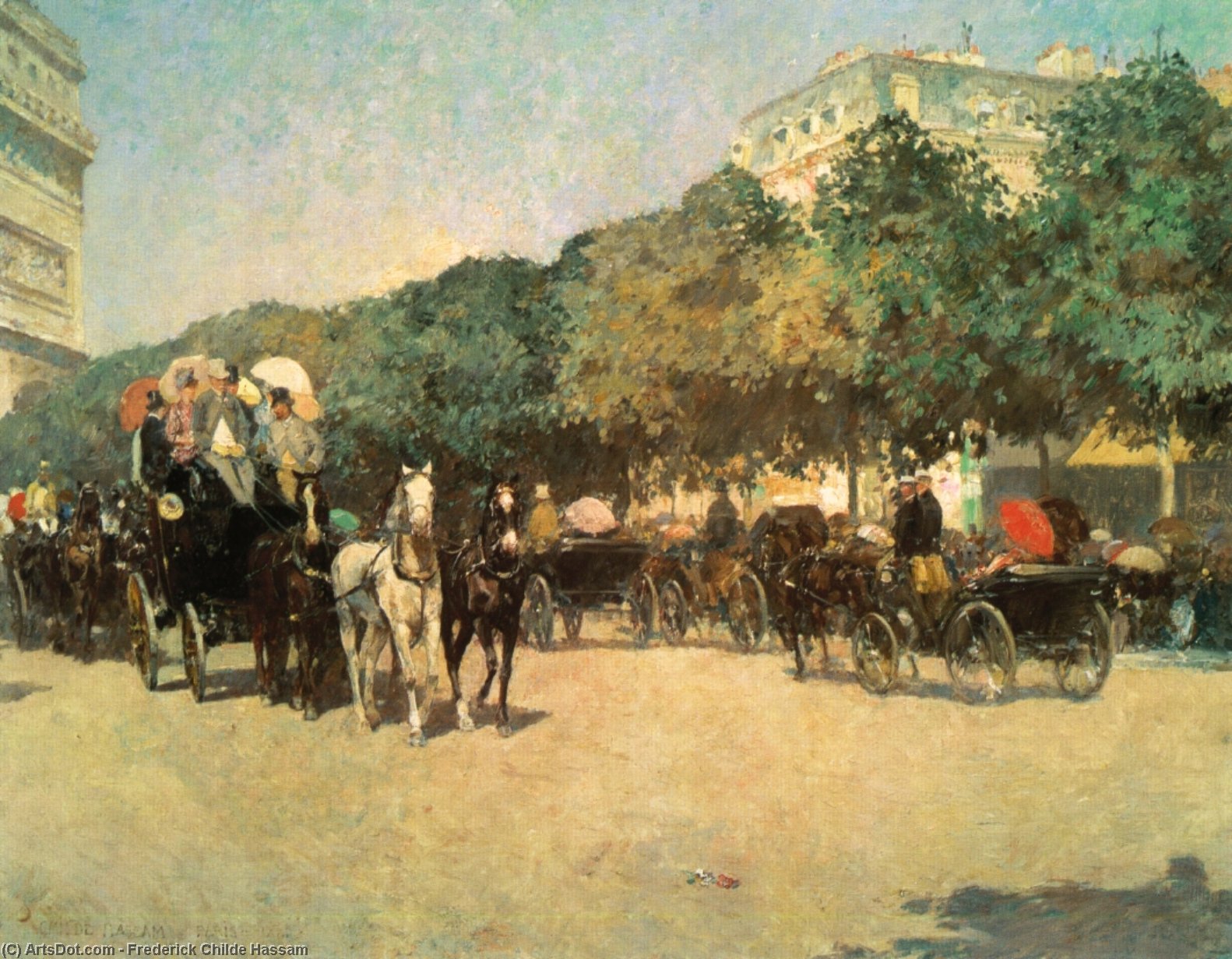 Wikioo.org - The Encyclopedia of Fine Arts - Painting, Artwork by Frederick Childe Hassam - Grand Prix Day (also known as Le Jour de Grand Prix)