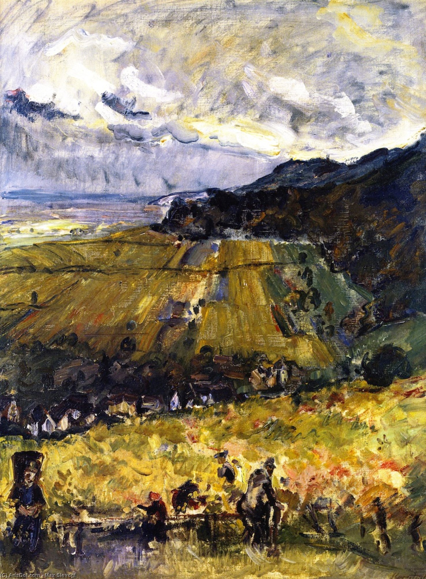 Wikioo.org - The Encyclopedia of Fine Arts - Painting, Artwork by Max Slevogt - Grape Harvest at Neukastel