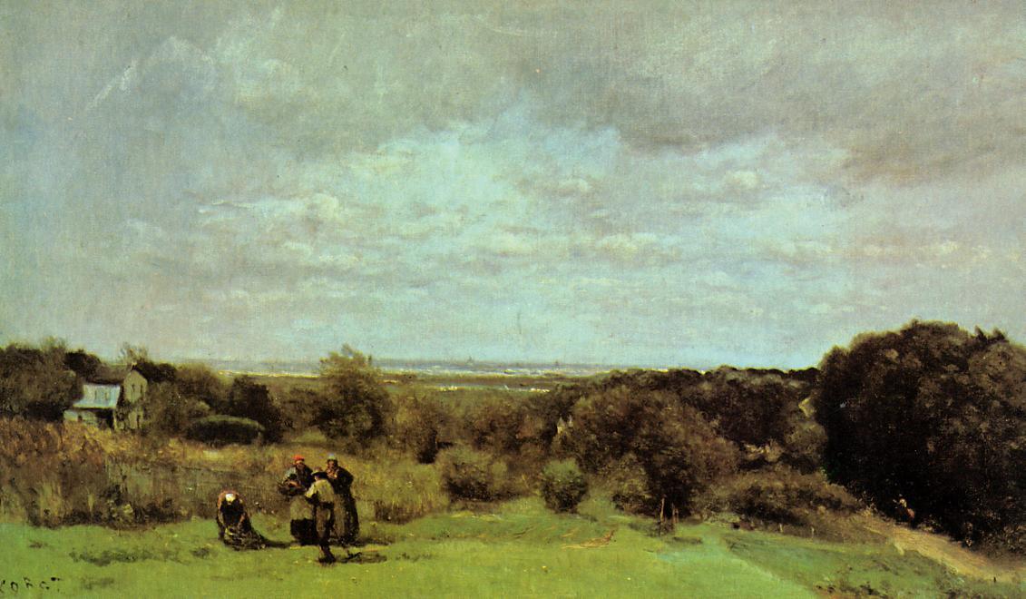 Wikioo.org - สารานุกรมวิจิตรศิลป์ - จิตรกรรม Jean Baptiste Camille Corot - The Grape Harvest at Sevres
