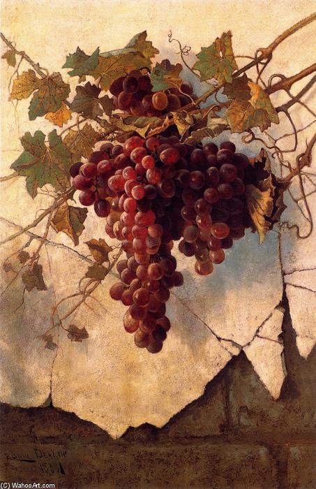 Wikioo.org - The Encyclopedia of Fine Arts - Painting, Artwork by Edwin Deakin - Grapes against a Mission Wall