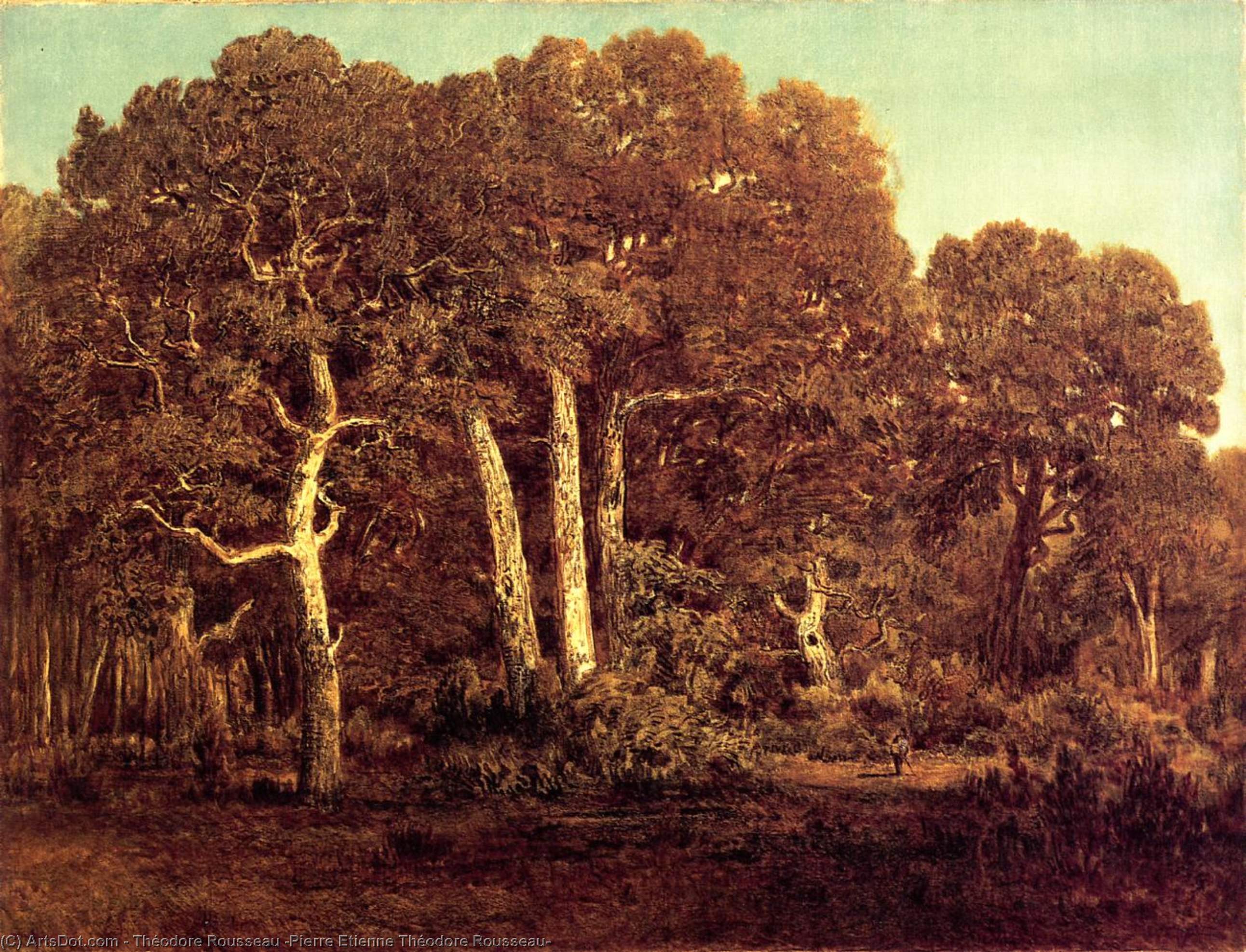 Wikioo.org - สารานุกรมวิจิตรศิลป์ - จิตรกรรม Théodore Rousseau (Pierre Etienne Théodore Rousseau) - The Great Oaks of the Vieux Bas-Breau