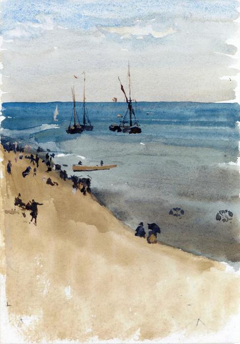 WikiOO.org - Енциклопедія образотворчого мистецтва - Живопис, Картини
 James Abbott Mcneill Whistler - Green and Silver - The Bright Sea, Dieppe