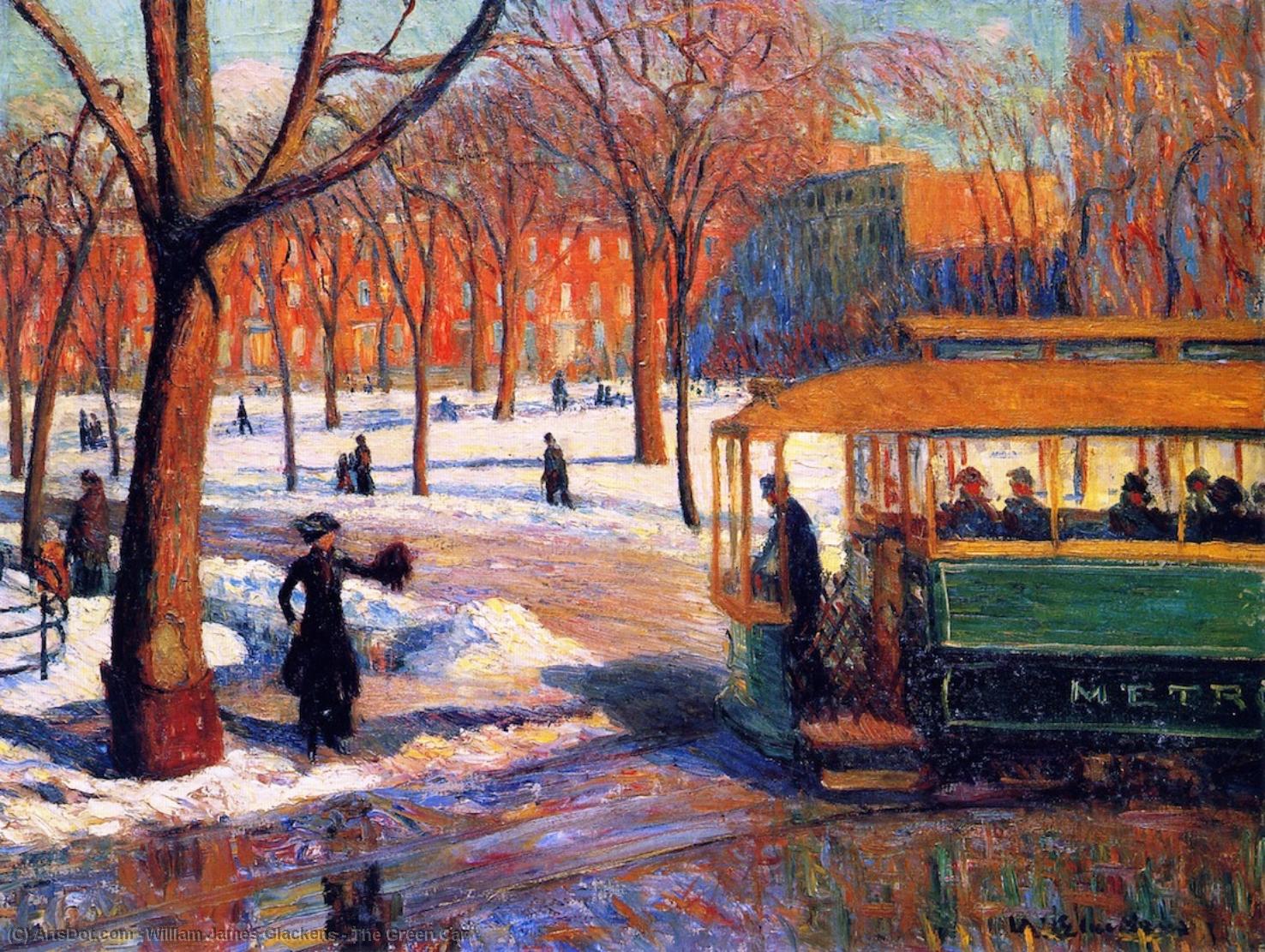 Wikioo.org - The Encyclopedia of Fine Arts - Painting, Artwork by William James Glackens - The Green Car