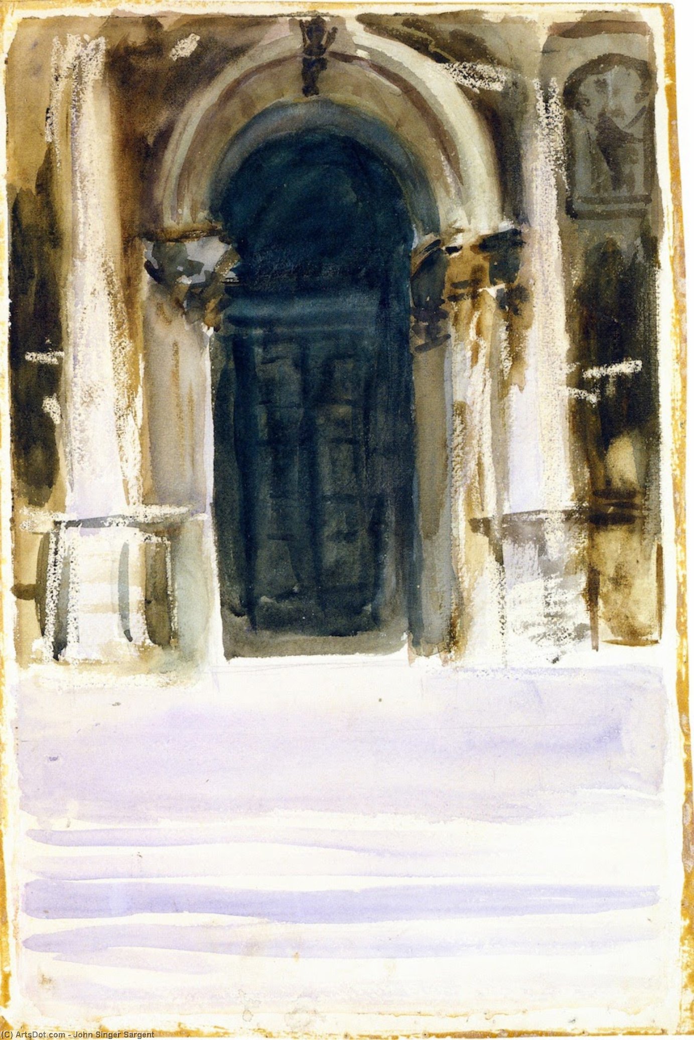 WikiOO.org - Εγκυκλοπαίδεια Καλών Τεχνών - Ζωγραφική, έργα τέχνης John Singer Sargent - Green Door, Santa Maria della Salute