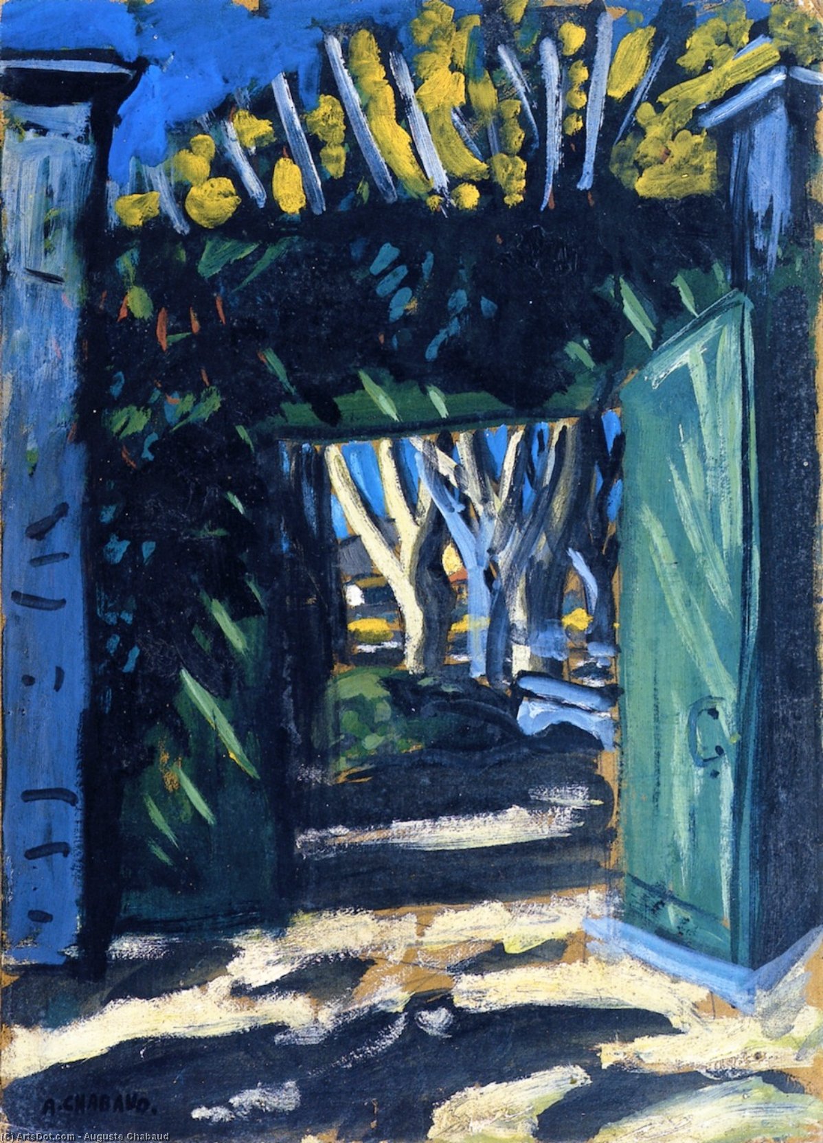 Wikioo.org - Bách khoa toàn thư về mỹ thuật - Vẽ tranh, Tác phẩm nghệ thuật Auguste Chabaud - The Green Gate
